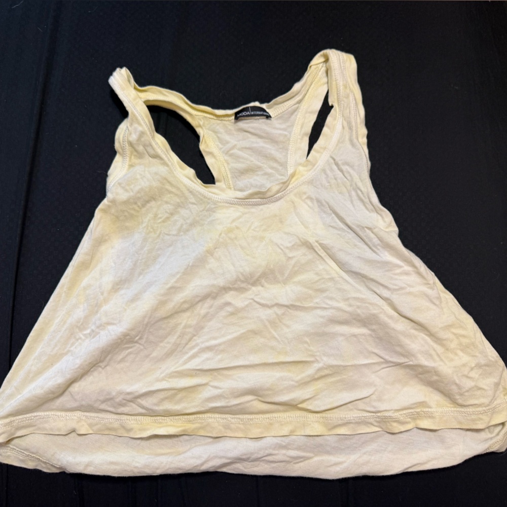 Moda International Light Yellow Tank Top